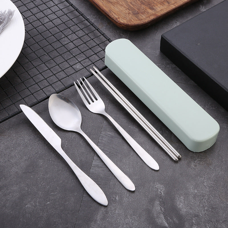 2/4pcs Travel Utensils Set - Portable Stainless Steel Cutlery Set With Chopsticks, Fork, Spoon And Knife - For Outdoor Camping, Picnic & BBQ - Perfect Gift for Adventurers & Travelers