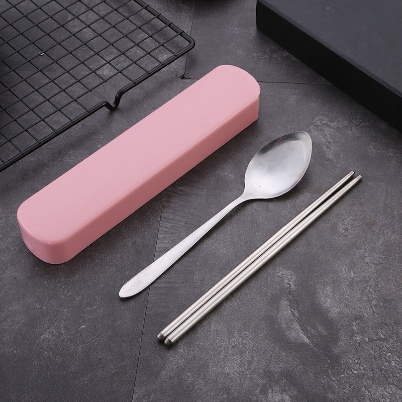 2/4pcs Travel Utensils Set - Portable Stainless Steel Cutlery Set With Chopsticks, Fork, Spoon And Knife - For Outdoor Camping, Picnic & BBQ - Perfect Gift for Adventurers & Travelers