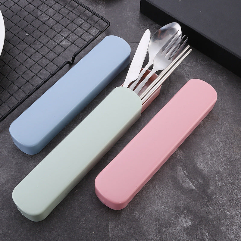 2/4pcs Travel Utensils Set - Portable Stainless Steel Cutlery Set With Chopsticks, Fork, Spoon And Knife - For Outdoor Camping, Picnic & BBQ - Perfect Gift for Adventurers & Travelers