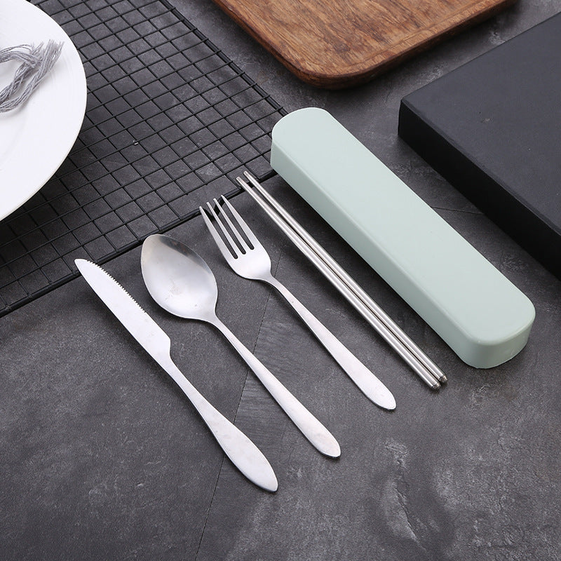 2/4pcs Travel Utensils Set - Portable Stainless Steel Cutlery Set With Chopsticks, Fork, Spoon And Knife - For Outdoor Camping, Picnic & BBQ - Perfect Gift for Adventurers & Travelers