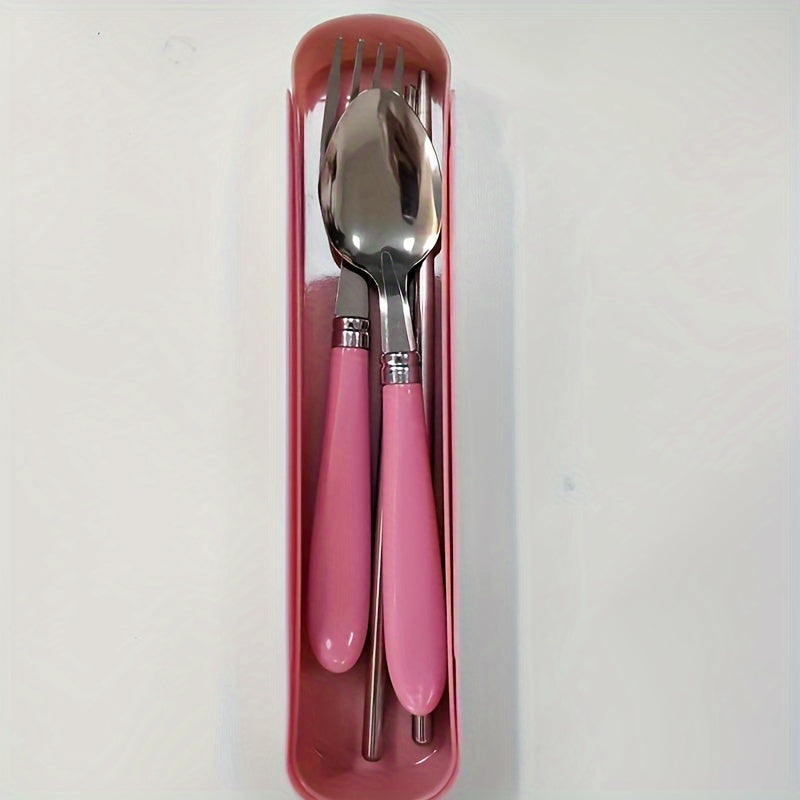 Polishing Stainless Steel Portable Cutlery Set with Storage Box - Perfect for Daily Use of Picnic, Camping, And Camping Cookware