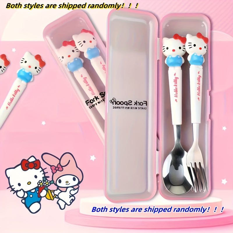 Sanrio for hello kitty for kuromi Cartoon Fork Spoon Set - Durable Iron, Varnished Finish, Ideal for Family Gatherings, Picnics, Outdoor Camping, Camping Essentials|Playful Design|Varnished Finish, Camping Essentials|Playful