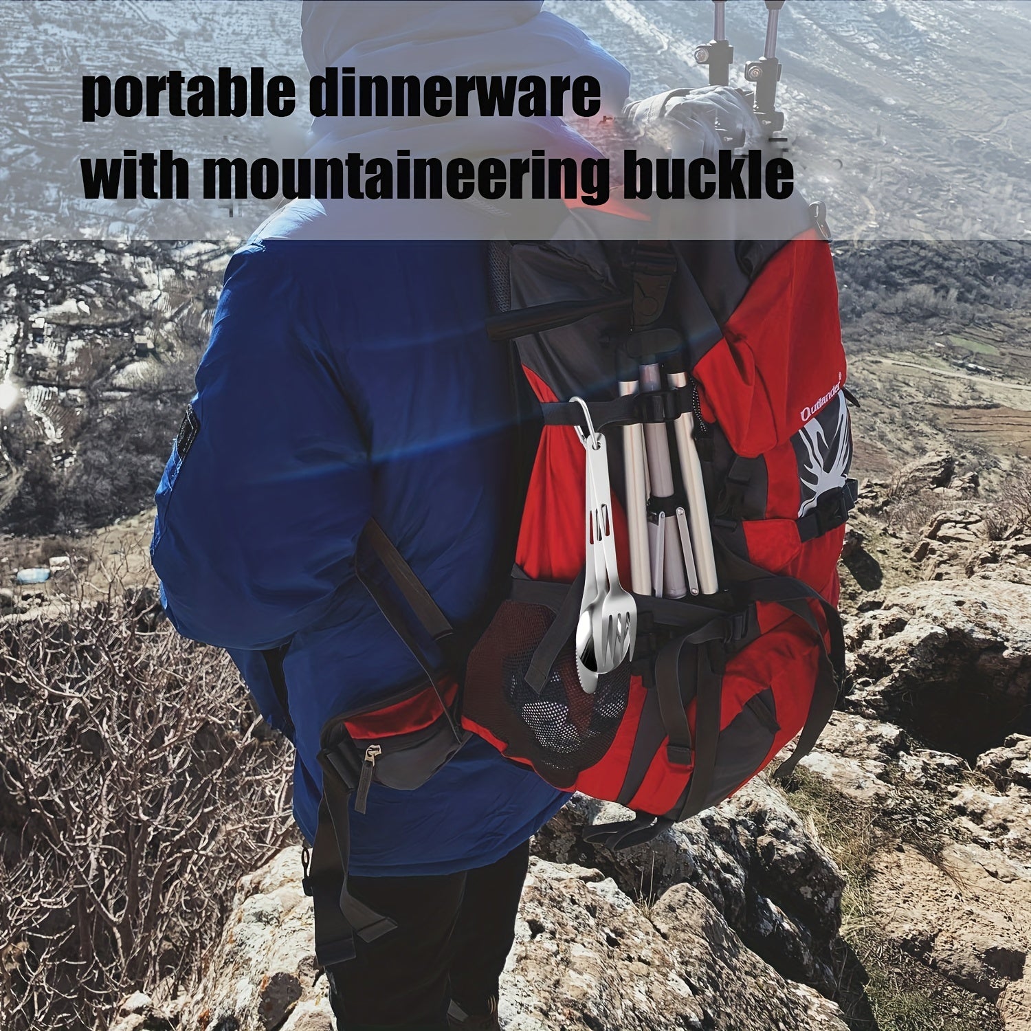 Outdoor Camping Western Food Tableware Picnic Stainless Steel Knife Fork Spoon Set Travel Portable Tableware