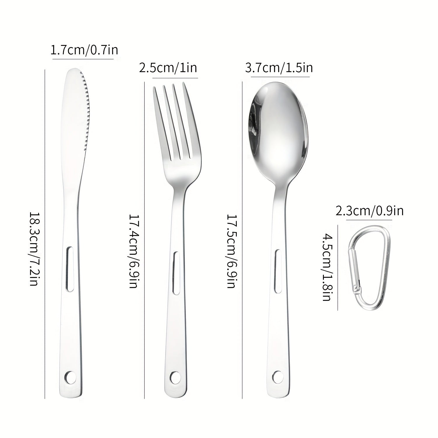 Outdoor Camping Western Food Tableware Picnic Stainless Steel Knife Fork Spoon Set Travel Portable Tableware
