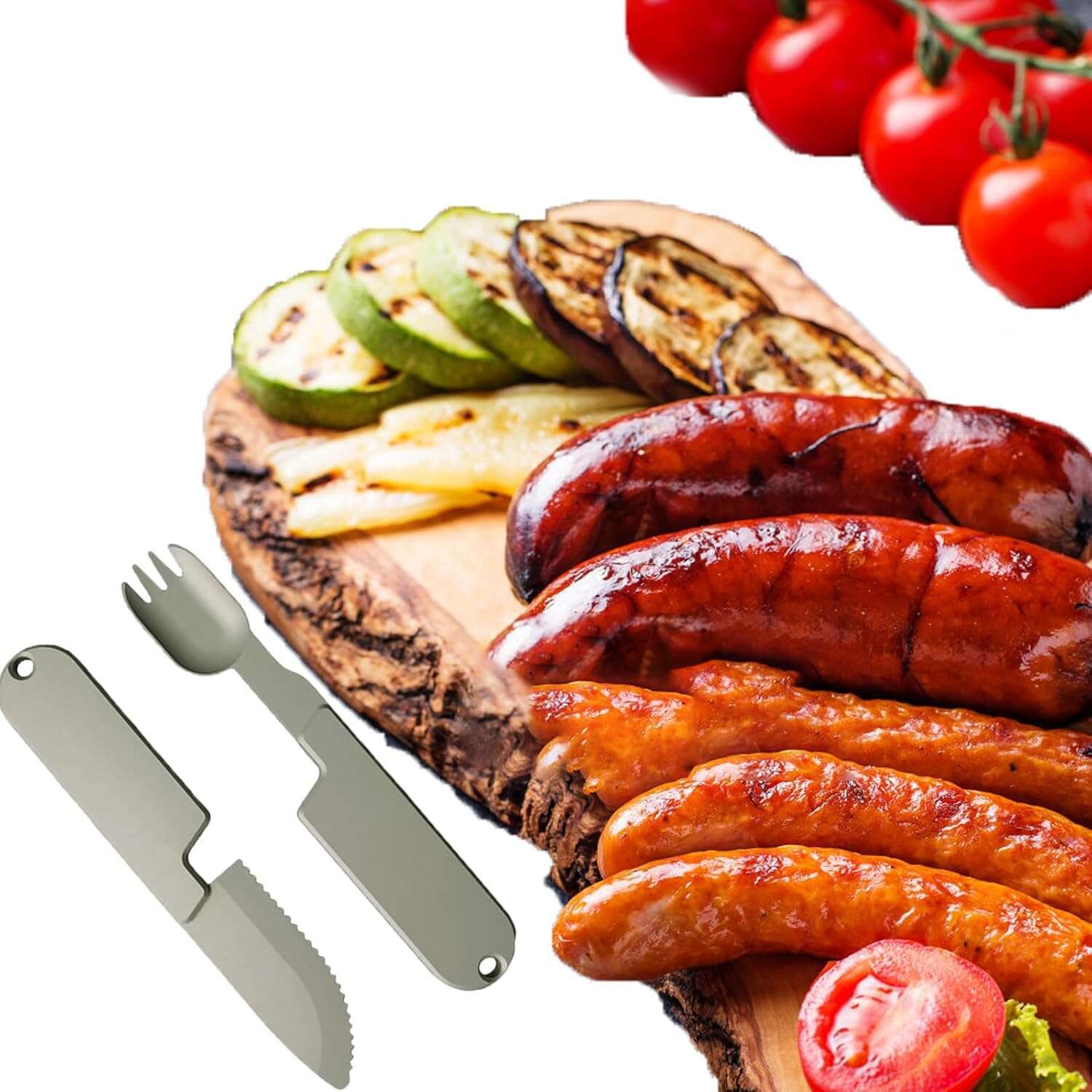 2-in-1 Portable Metal Camping Utensil Set | Detachable Spoon Fork & Knife | Durable & Reusable | Essential for Outdoor Travel & Hiking