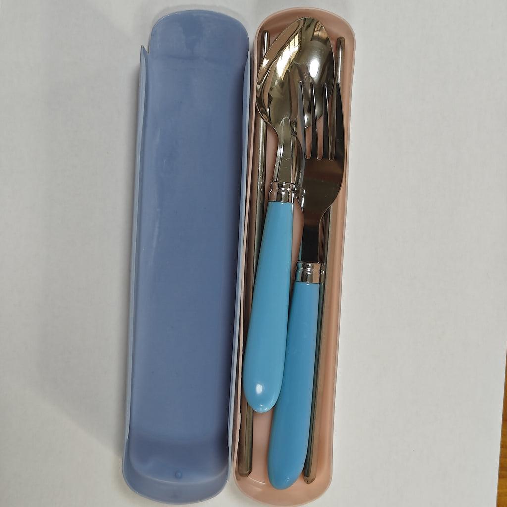 1 Set Stainless Steel Cutlery Set, Polished Surface, Portable Cutlery with Storage Box, Suitable for Picnics, Camping, Daily Use - Durable and Compact