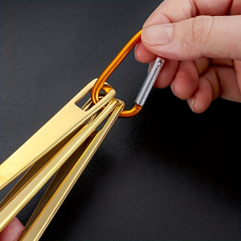 [Portable Outdoor Camping Fork Spoon] Stainless Steel Outdoor Travel Hollow Knife Fork Spoon Set Home Western Food Pasta Fork Spoon Tableware Portable For Outdoor Mountaineering And Camping Travel