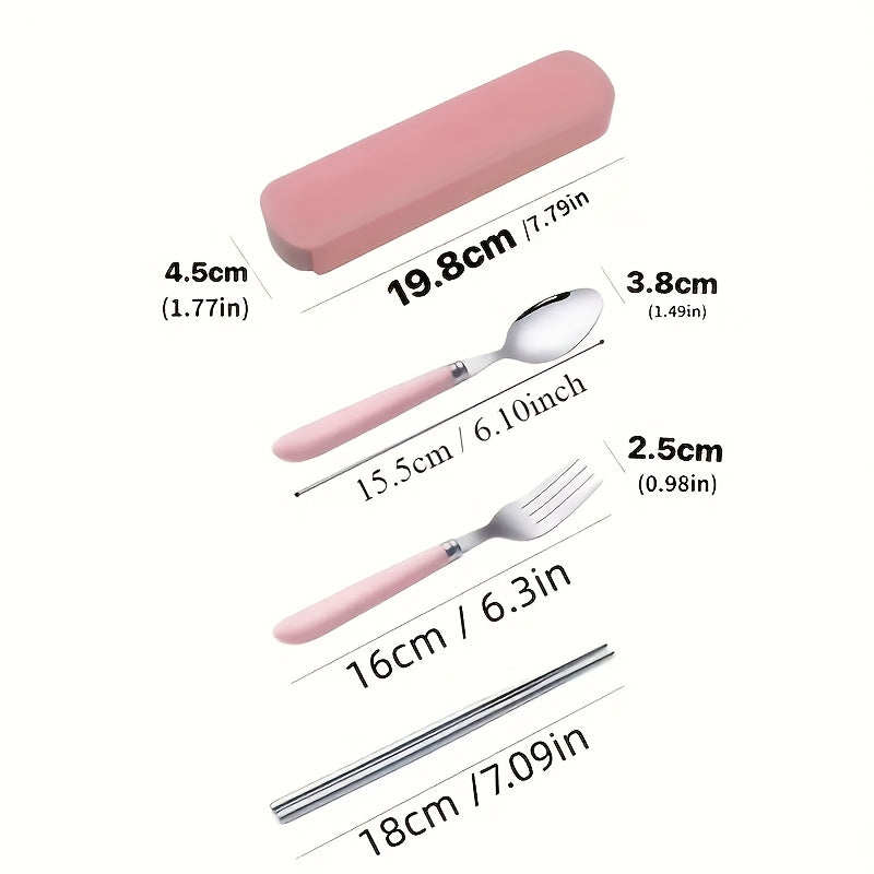 Polishing Stainless Steel Portable Cutlery Set with Storage Box - Perfect for Daily Use of Picnic, Camping, And Camping Cookware