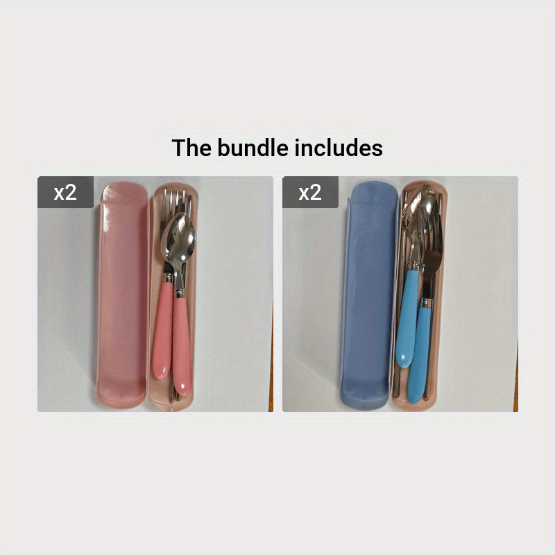 1 Set Stainless Steel Cutlery Set, Polished Surface, Portable Cutlery with Storage Box, Suitable for Picnics, Camping, Daily Use - Durable and Compact