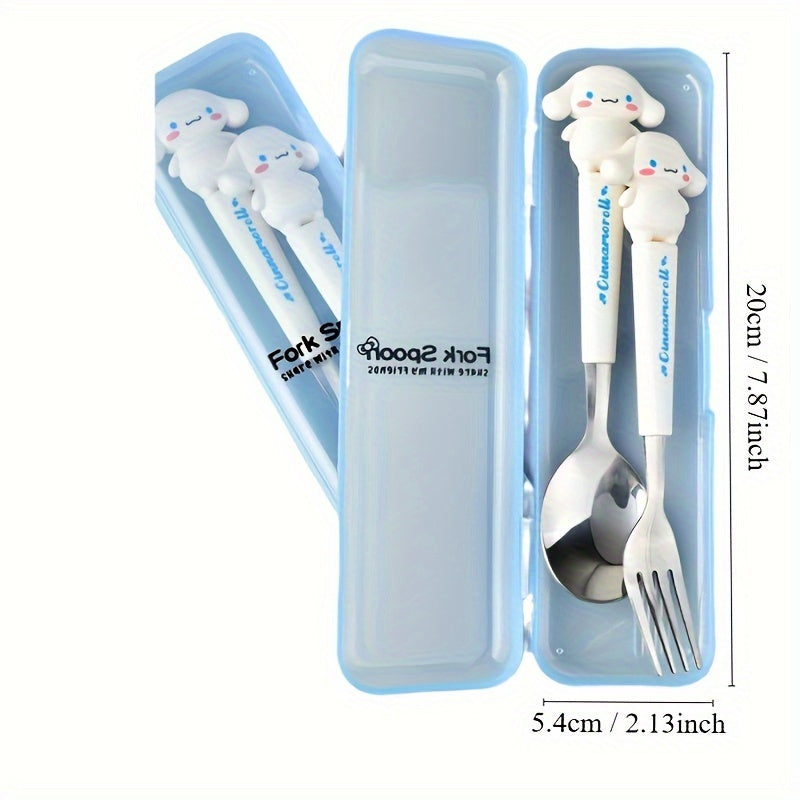 Sanrio for hello kitty for kuromi Cartoon Fork Spoon Set - Ideal for Family Gatherings, Picnics, Outdoor Camping, Camping Essentials, Playful Design, Camping Utensil Set, Camping Gear, Picnic Utensils, Fun Tableware, Cute Utensils, Polished Finish,