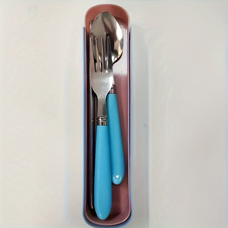 Polishing Stainless Steel Portable Cutlery Set with Storage Box - Perfect for Daily Use of Picnic, Camping, And Camping Cookware